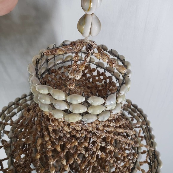 Vintage Puka Shell Chandelier Decor‎ Boho Retro Hanging 25" MCM Hippie - Picture 4 of 15